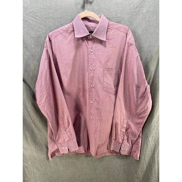 Hugo Boss Button Up Shirt Adult XL 16 1/2 34/35 Pink Long Sleeve‎ Casual Mens. - Picture 1 of 9